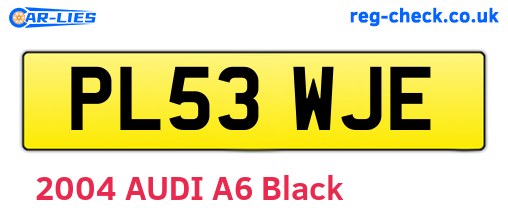 PL53WJE are the vehicle registration plates.
