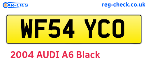 WF54YCO are the vehicle registration plates.