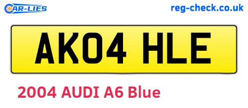 AK04HLE are the vehicle registration plates.
