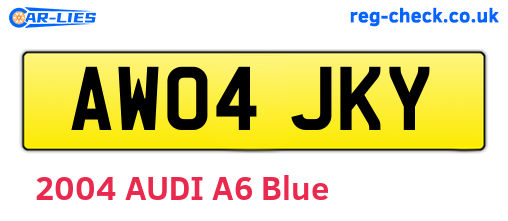 AW04JKY are the vehicle registration plates.