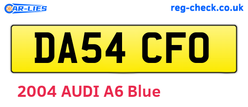 DA54CFO are the vehicle registration plates.