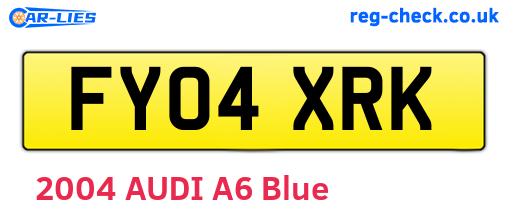 FY04XRK are the vehicle registration plates.