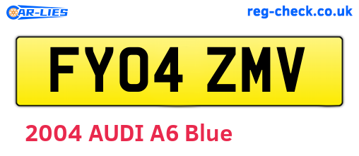FY04ZMV are the vehicle registration plates.