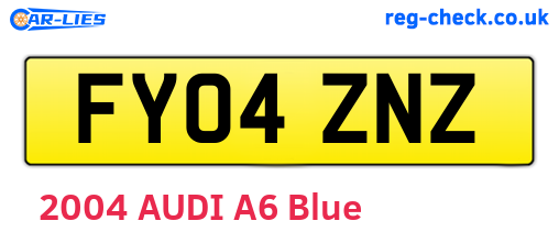FY04ZNZ are the vehicle registration plates.