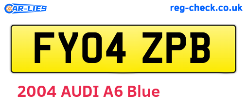 FY04ZPB are the vehicle registration plates.