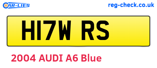 H17WRS are the vehicle registration plates.