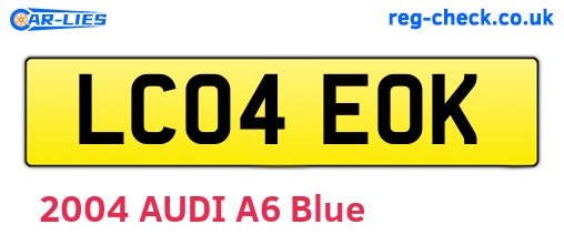 LC04EOK are the vehicle registration plates.