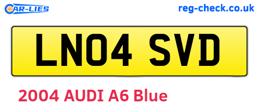 LN04SVD are the vehicle registration plates.