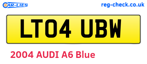 LT04UBW are the vehicle registration plates.