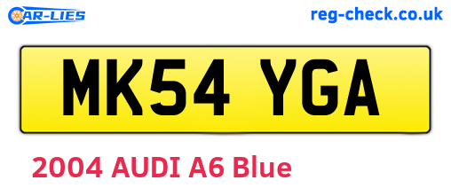 MK54YGA are the vehicle registration plates.
