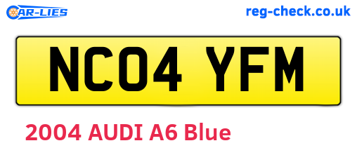 NC04YFM are the vehicle registration plates.