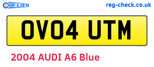 OV04UTM are the vehicle registration plates.