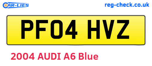 PF04HVZ are the vehicle registration plates.