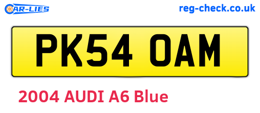 PK54OAM are the vehicle registration plates.