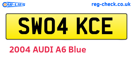 SW04KCE are the vehicle registration plates.