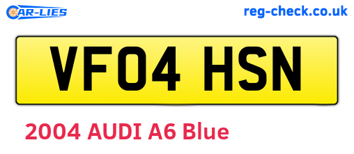 VF04HSN are the vehicle registration plates.