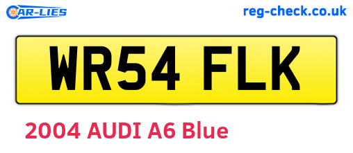 WR54FLK are the vehicle registration plates.