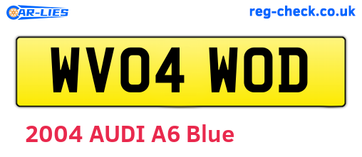 WV04WOD are the vehicle registration plates.