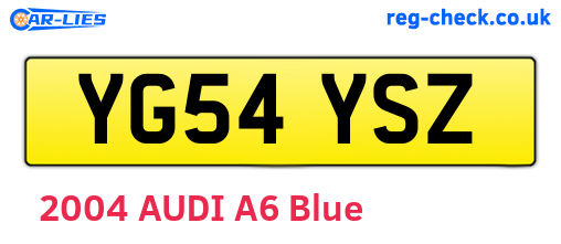 YG54YSZ are the vehicle registration plates.