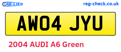 AW04JYU are the vehicle registration plates.