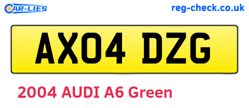 AX04DZG are the vehicle registration plates.