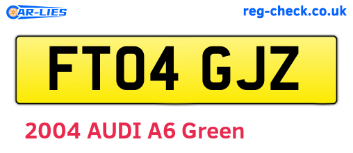 FT04GJZ are the vehicle registration plates.