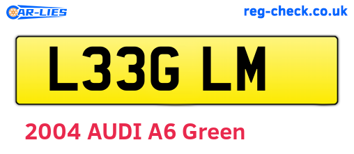 L33GLM are the vehicle registration plates.