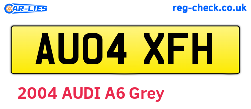 AU04XFH are the vehicle registration plates.