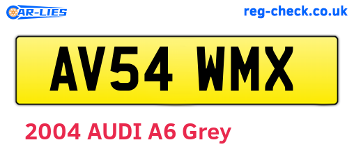 AV54WMX are the vehicle registration plates.