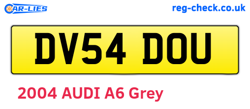 DV54DOU are the vehicle registration plates.