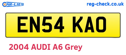 EN54KAO are the vehicle registration plates.