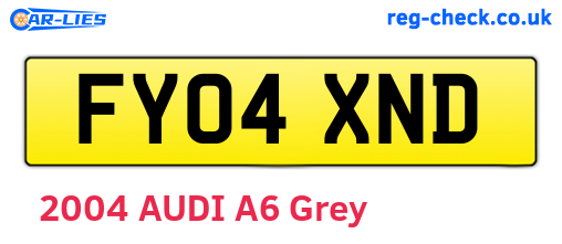 FY04XND are the vehicle registration plates.