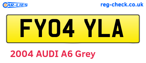 FY04YLA are the vehicle registration plates.