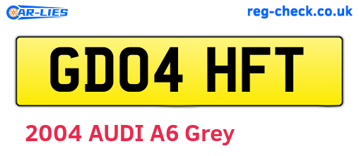 GD04HFT are the vehicle registration plates.