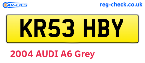 KR53HBY are the vehicle registration plates.