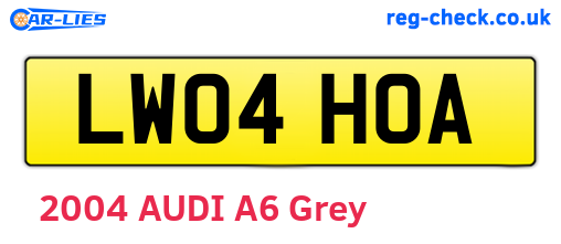 LW04HOA are the vehicle registration plates.