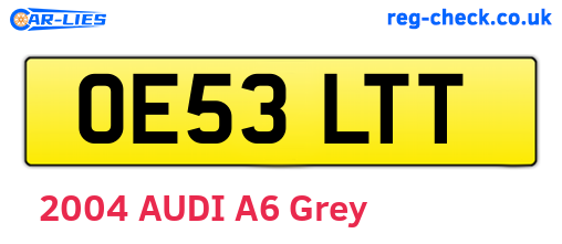 OE53LTT are the vehicle registration plates.