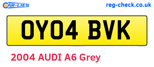 OY04BVK are the vehicle registration plates.