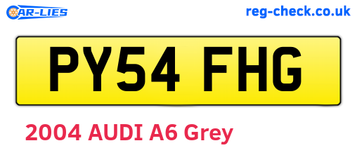 PY54FHG are the vehicle registration plates.
