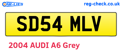 SD54MLV are the vehicle registration plates.