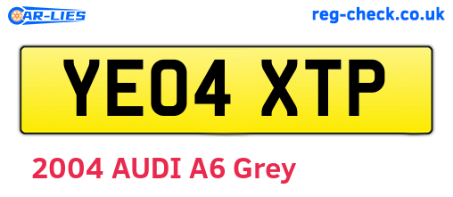 YE04XTP are the vehicle registration plates.