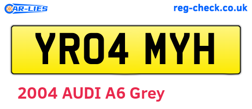 YR04MYH are the vehicle registration plates.