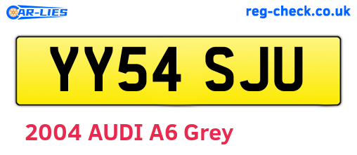 YY54SJU are the vehicle registration plates.