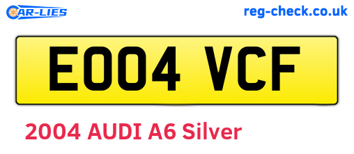 EO04VCF are the vehicle registration plates.