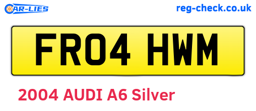 FR04HWM are the vehicle registration plates.