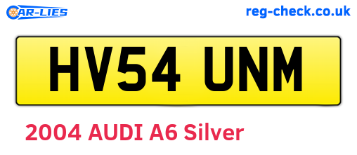 HV54UNM are the vehicle registration plates.