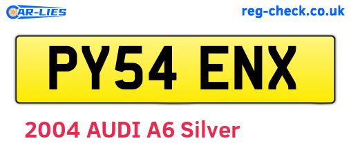 PY54ENX are the vehicle registration plates.