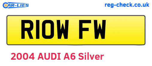 R10WFW are the vehicle registration plates.