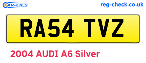RA54TVZ are the vehicle registration plates.