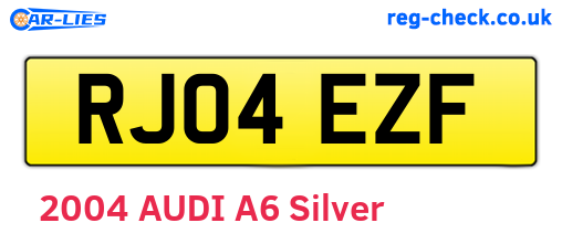 RJ04EZF are the vehicle registration plates.